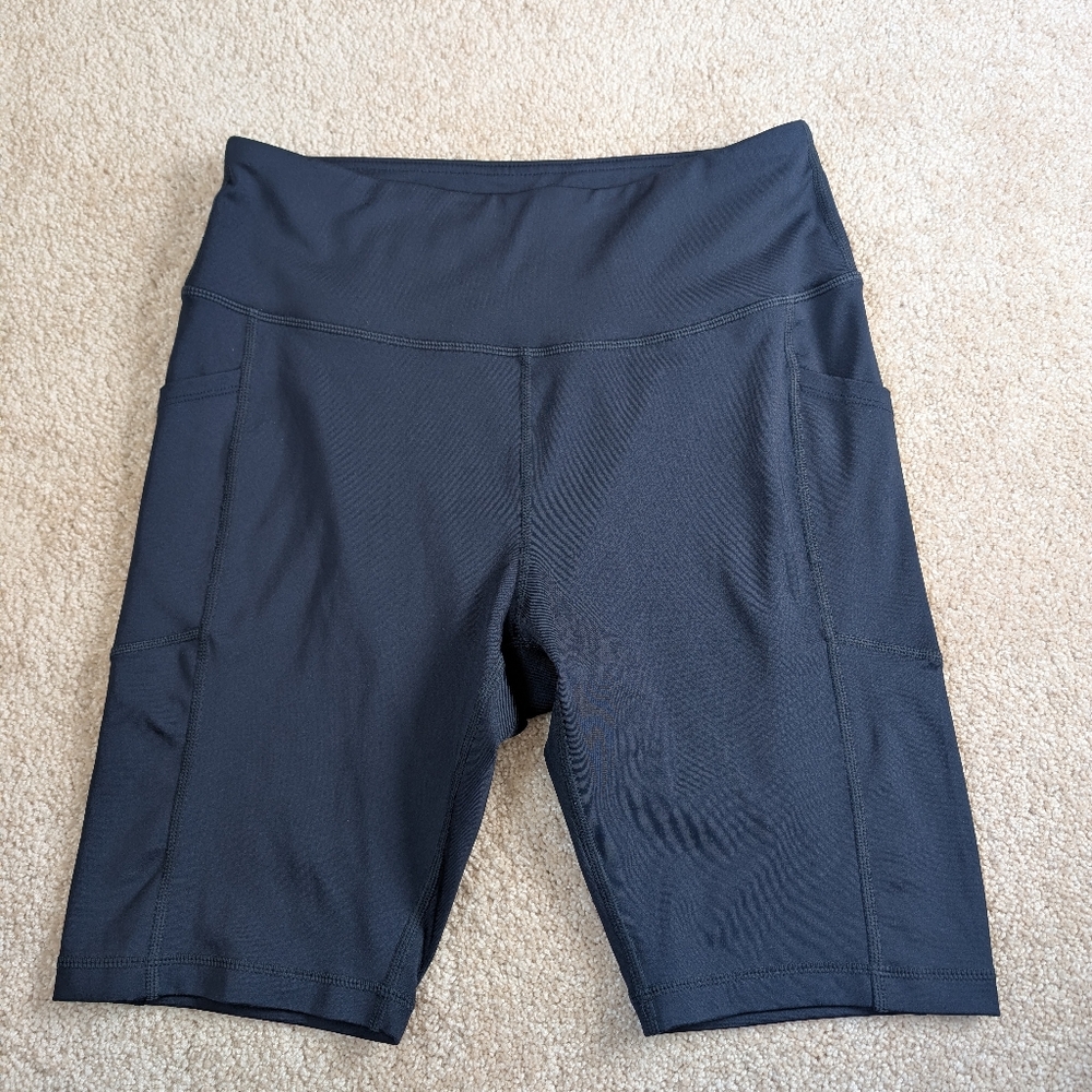 A Core Navy Blue Gym Workout Bike Shorts